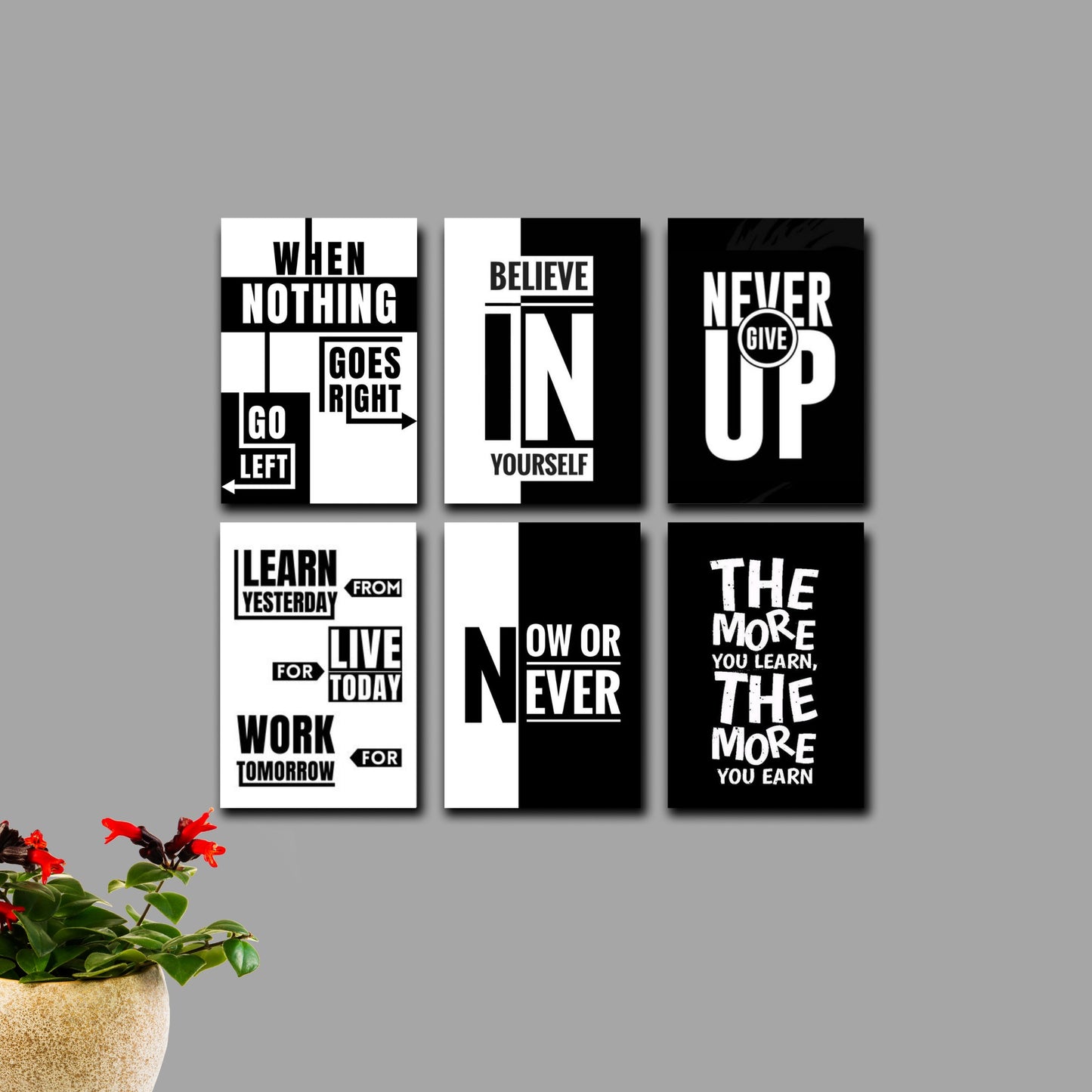 Set of 6 Motivated Wall Art