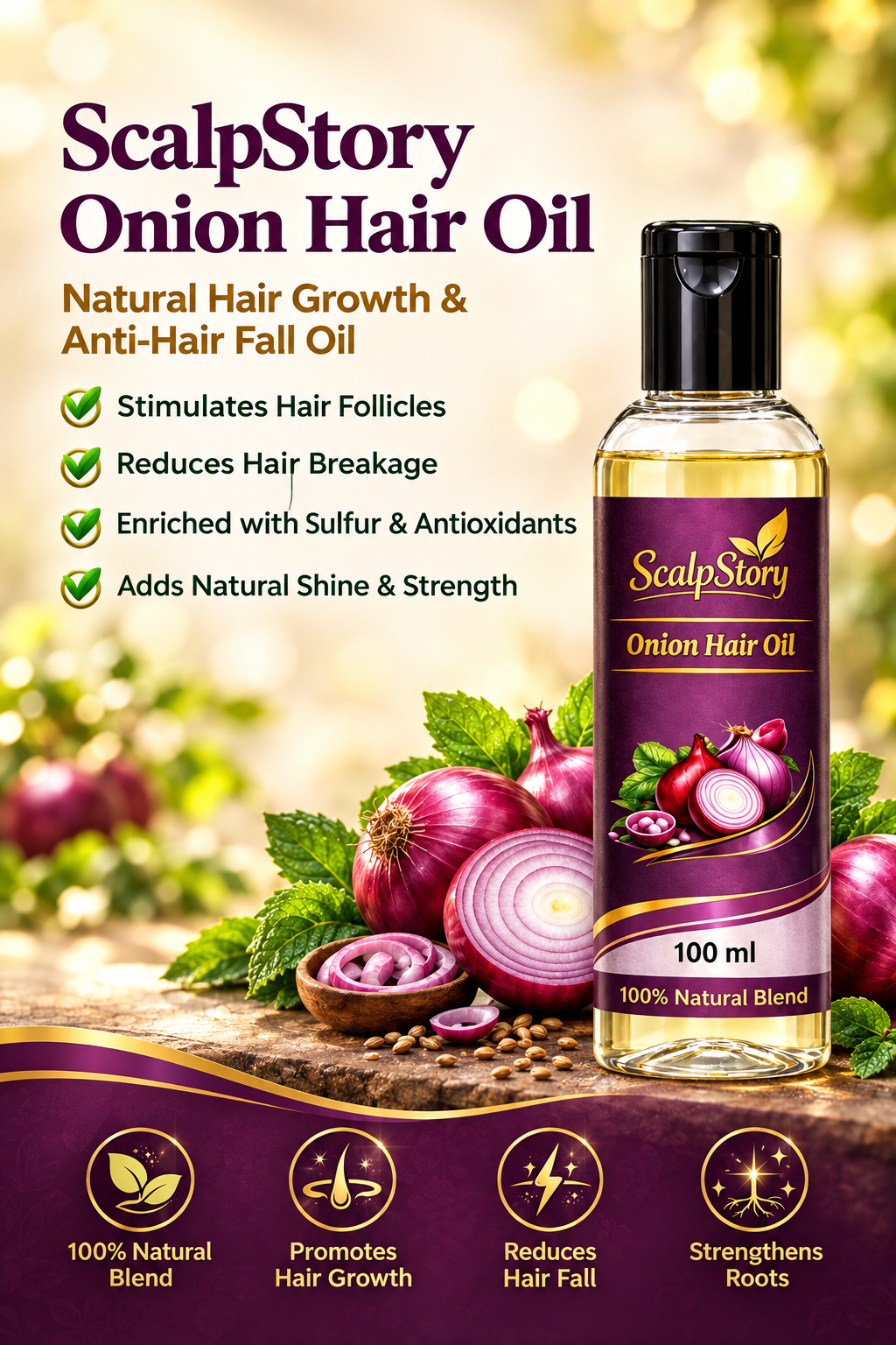 Emporium Bazaar ScalpStory Onion Hair Oil – Pyaz Ka Tel Baal Ugane Wala Hair Growth Oil Pakistan