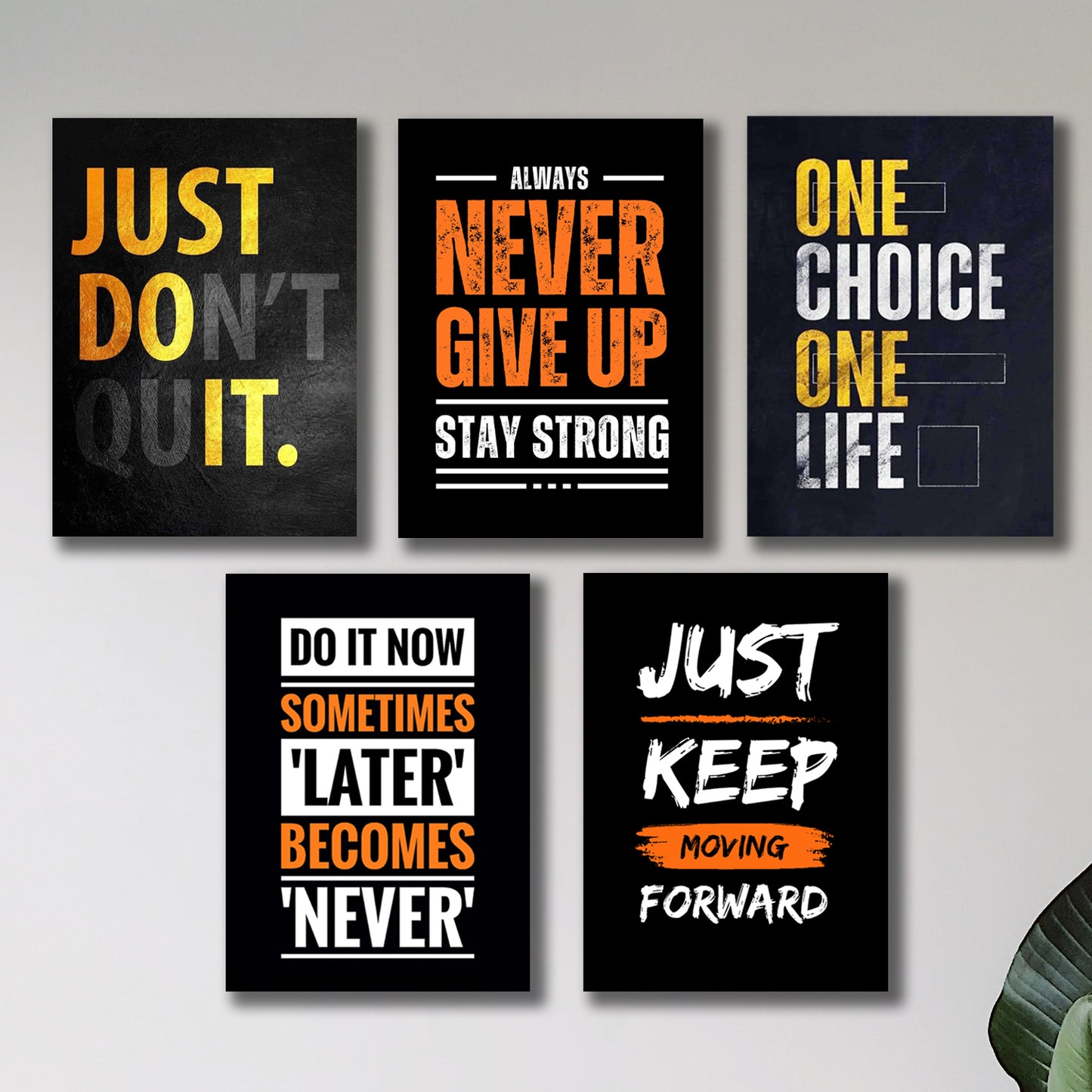 Set Of 5 Motivational Sticky Art