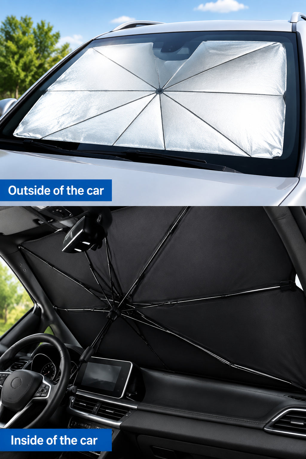 Foldable Car Windshield Sun Shade Umbrella