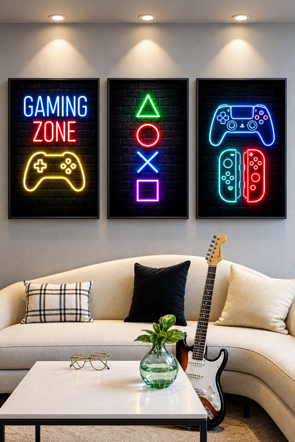 Emporium Bazaar Gaming Zone StickyTiles Wall Frames – Removable Gaming Room Wall Decor Pakistan