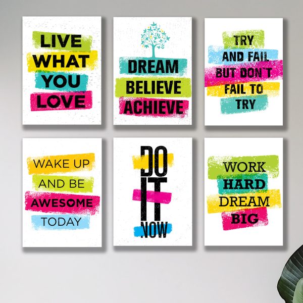 Set Of 6 Motivational Wall Art