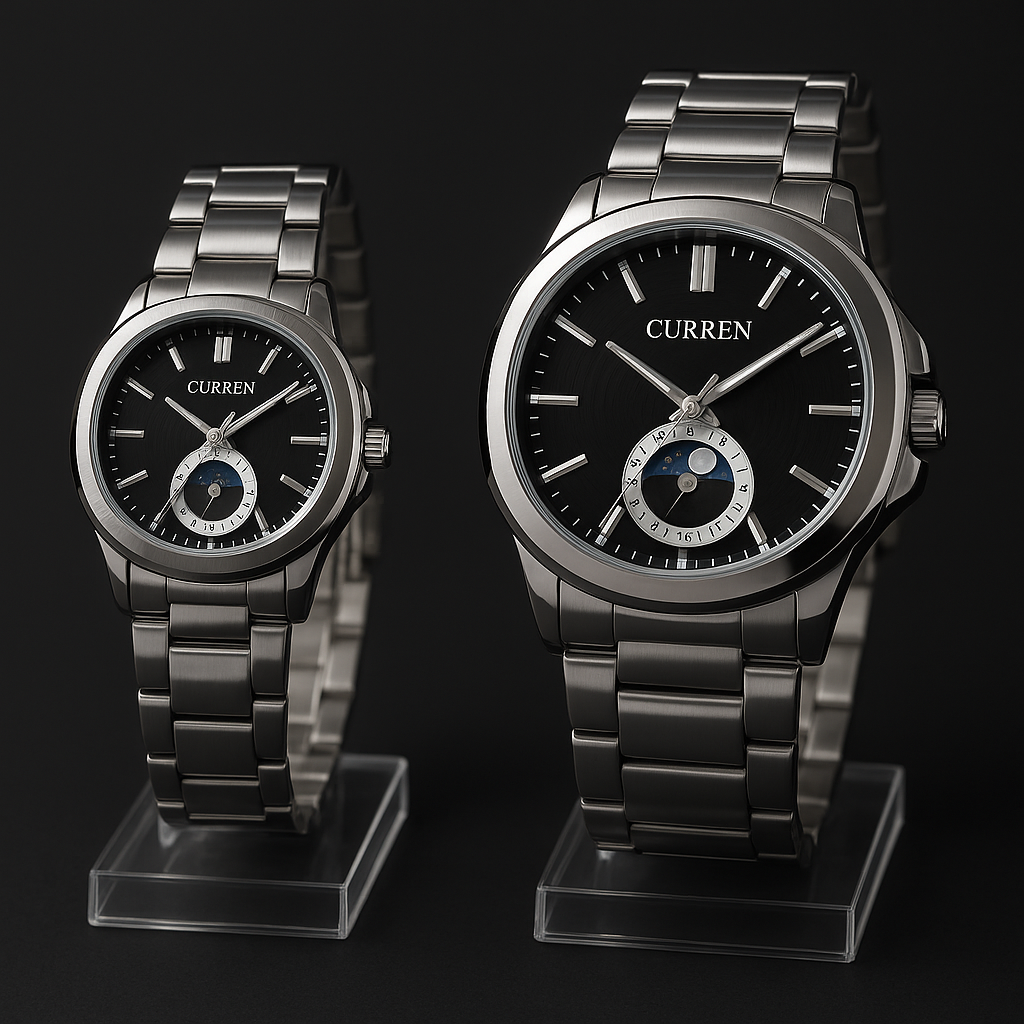 Curren Stainless Steel Couple Watch Set