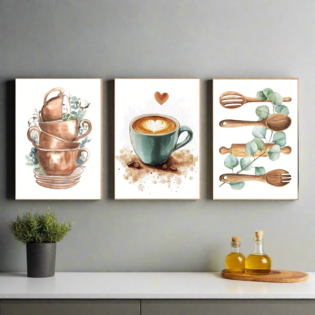 Set Of 3 Kitchen Wall Art