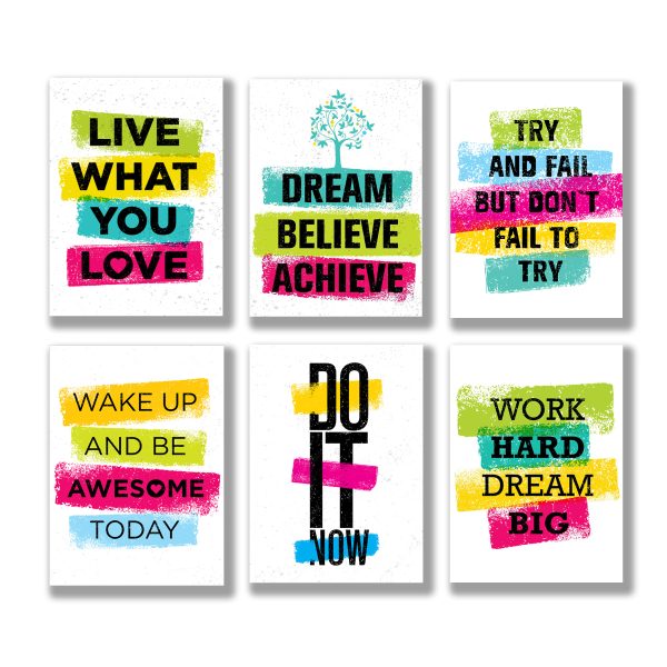Set Of 6 Motivational Wall Art