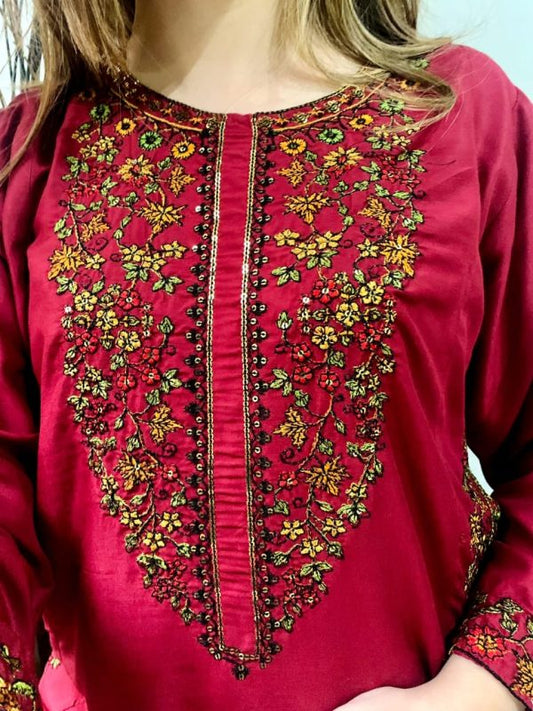 2 Pcs Stitched Pocket Embroidery