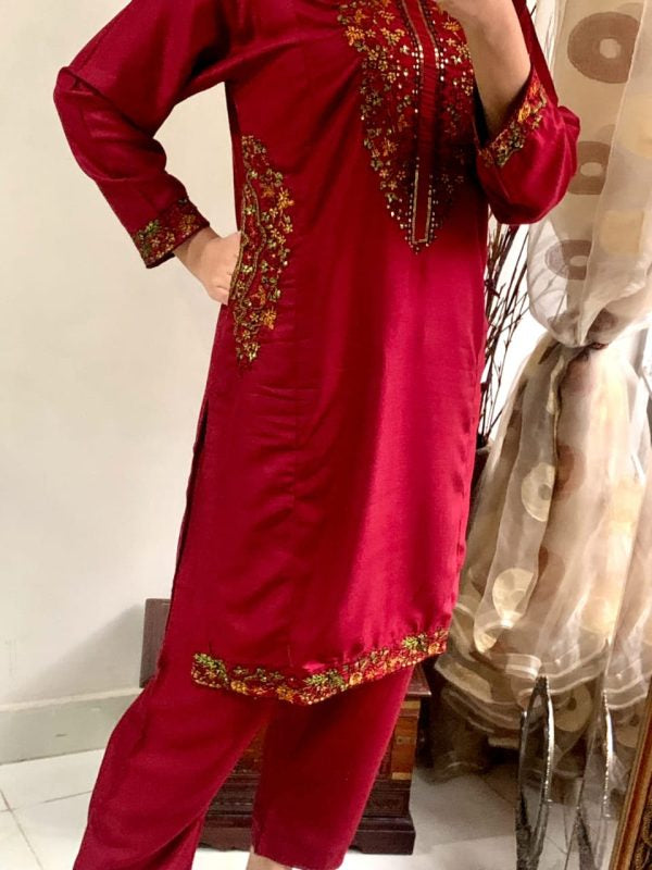 2 Pcs Stitched Pocket Embroidery