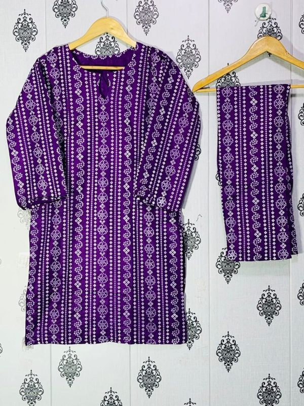2 Pcs Stitched Chunri Print