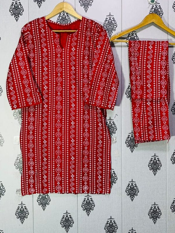 2 Pcs Stitched Chunri Print