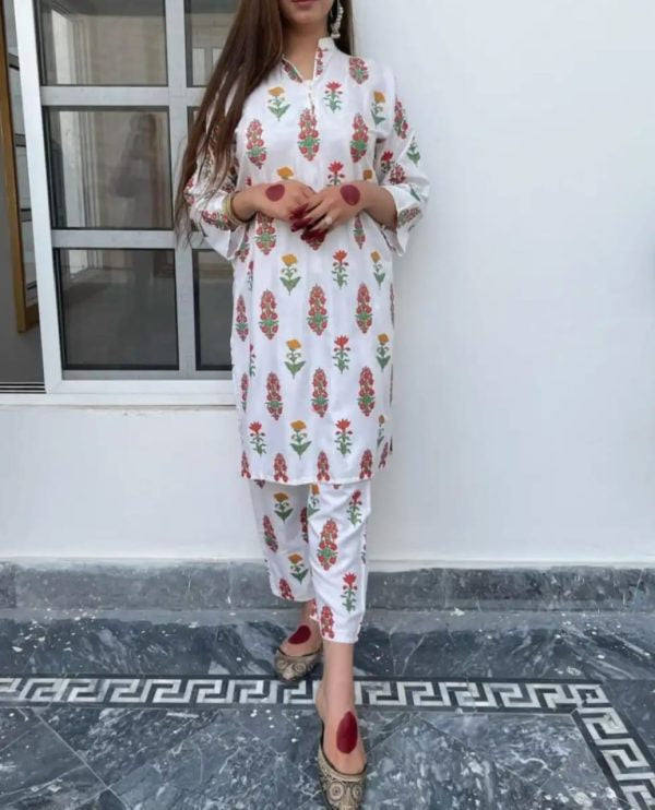Flower Print Stitched