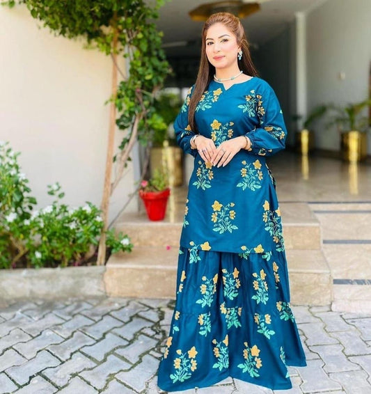 2 Pcs Stitched Sharara