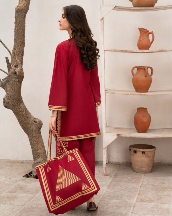 Linen Print Dress & Bag