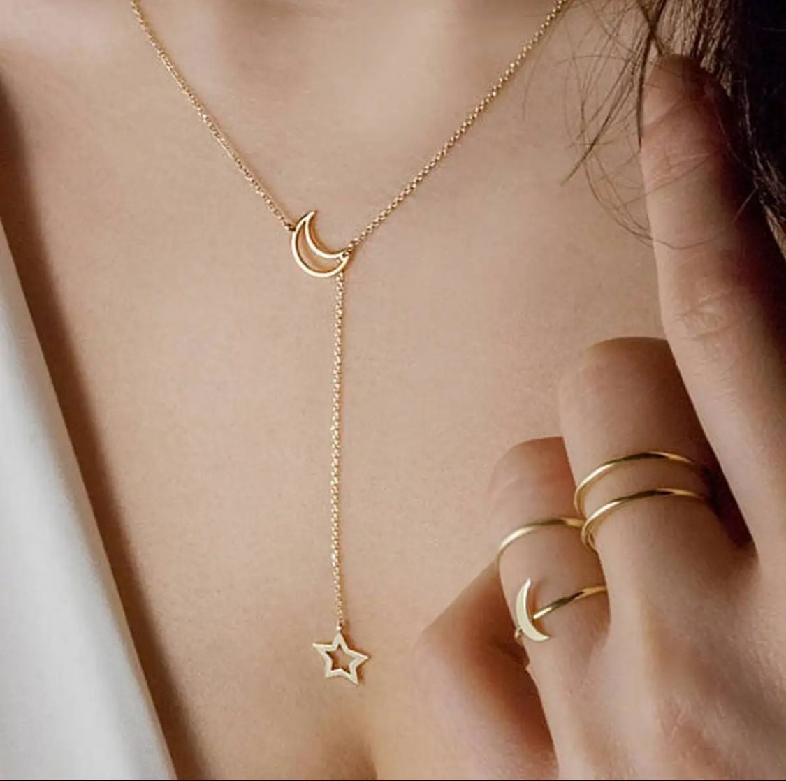 Moon Star Pendant Necklace
