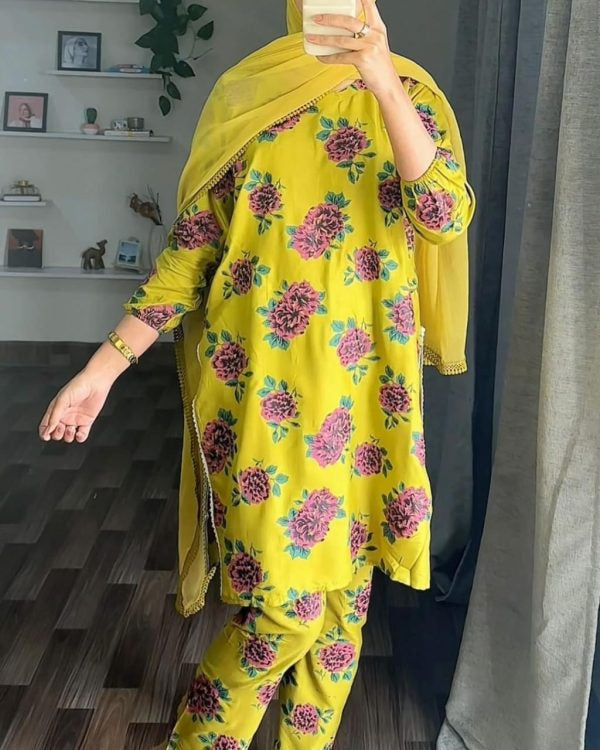 2 Pcs Stitched Gulab Print