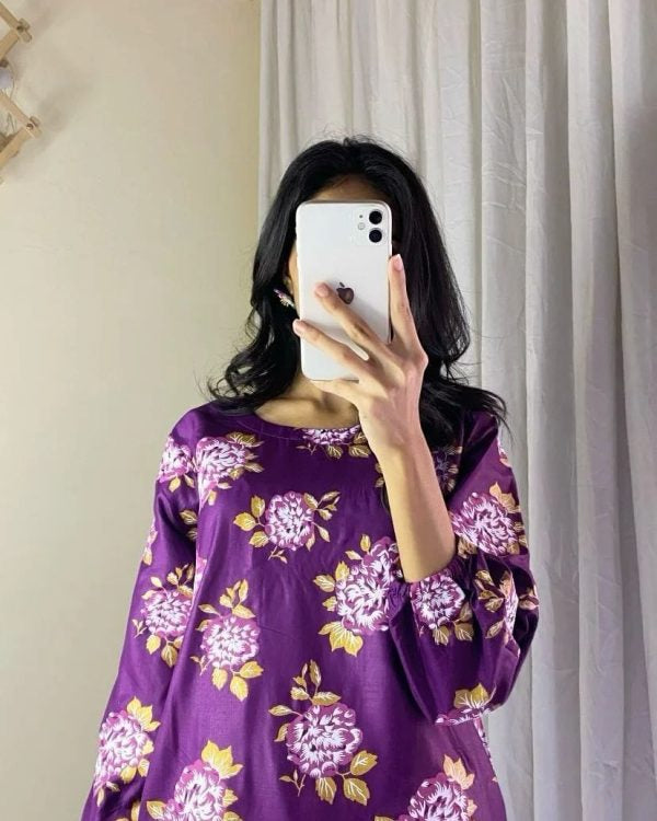 2 Pcs Stitched Gulab Print