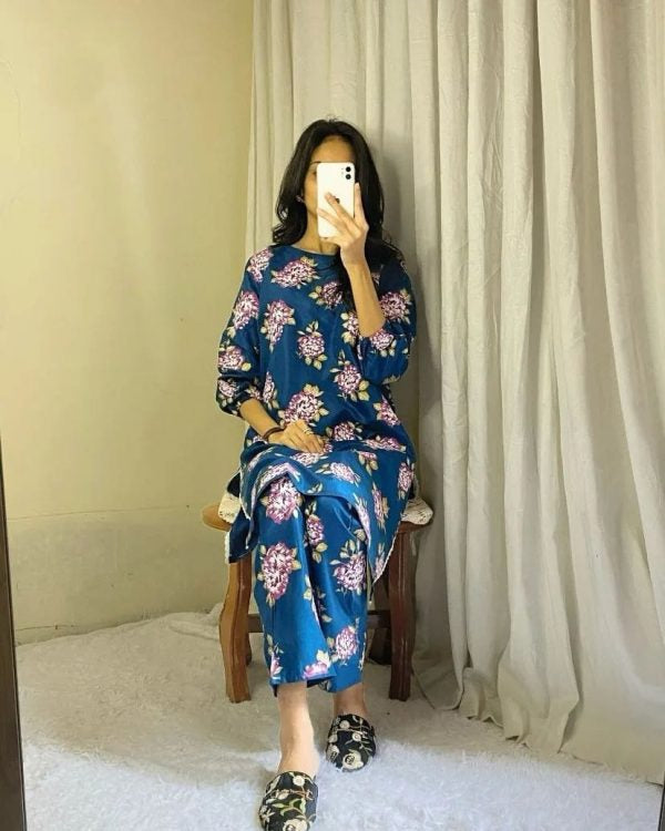 2 Pcs Stitched Gulab Print