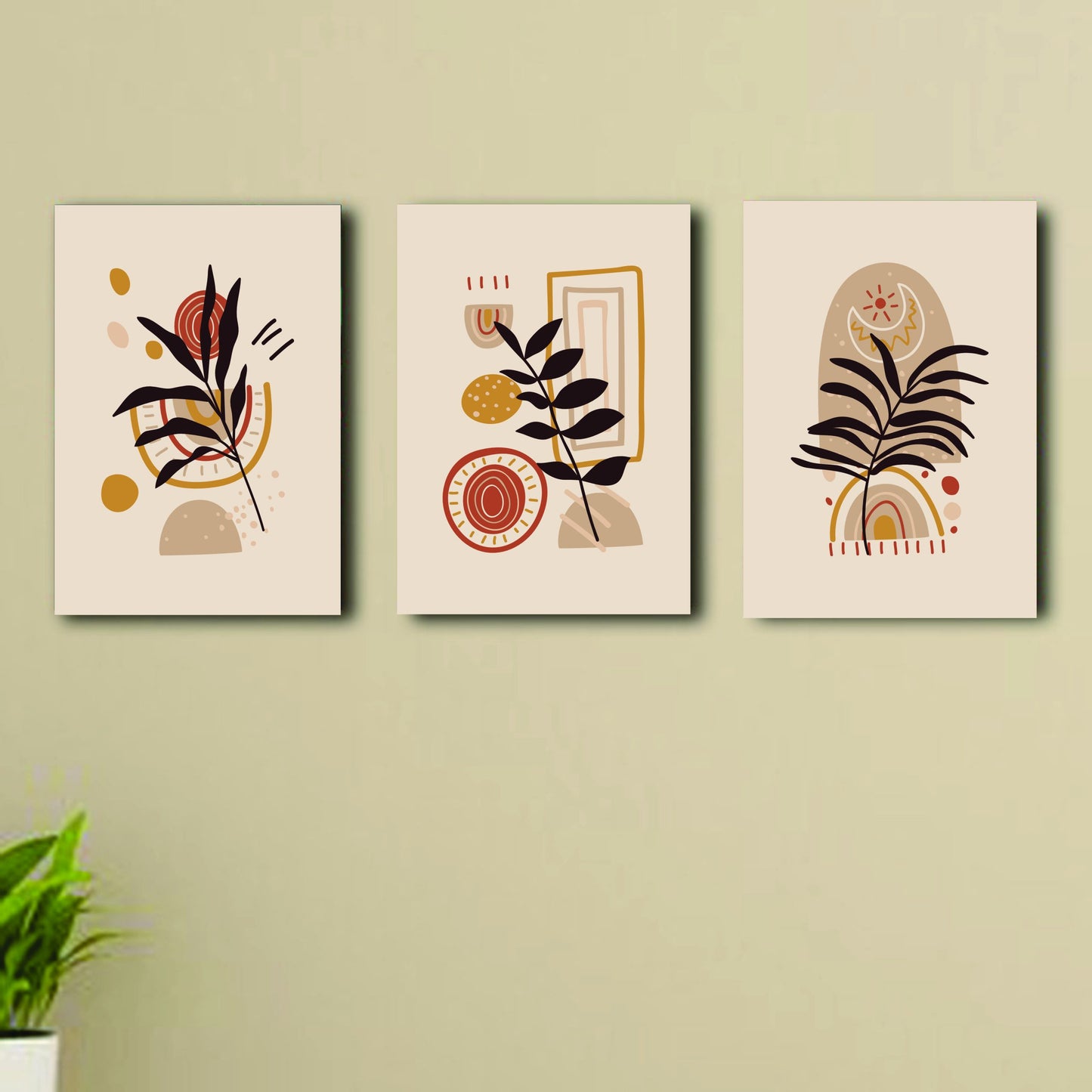 Set of 3 Wooden Canvas Sticky Art