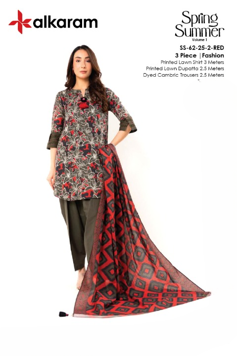 Alkaram Lawn | Unstitched 3 Pcs