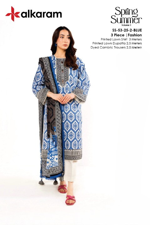Alkaram Lawn | Unstitched 3 Pcs