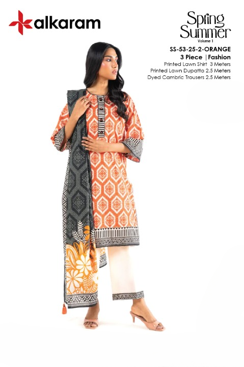 Alkaram Lawn | Unstitched 3 Pcs