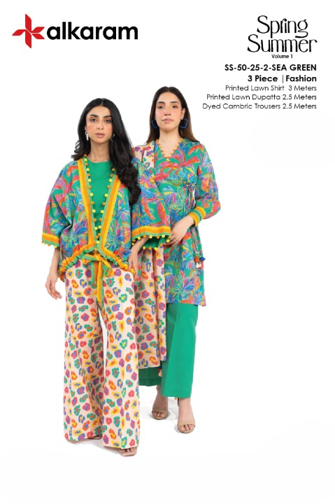 Alkaram Lawn | Unstitched 3 Pcs