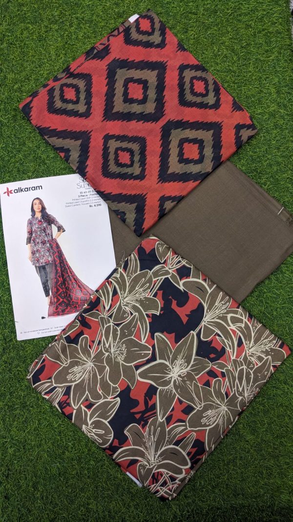 Alkaram Lawn | Unstitched 3 Pcs