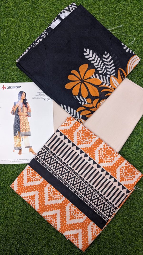 Alkaram Lawn | Unstitched 3 Pcs