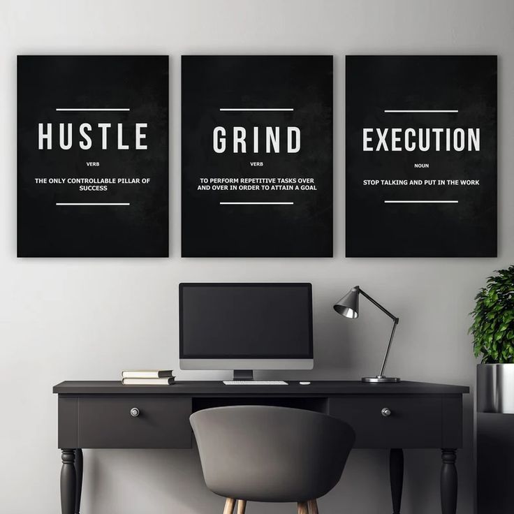 Set of 3 Motivational Wooden Art