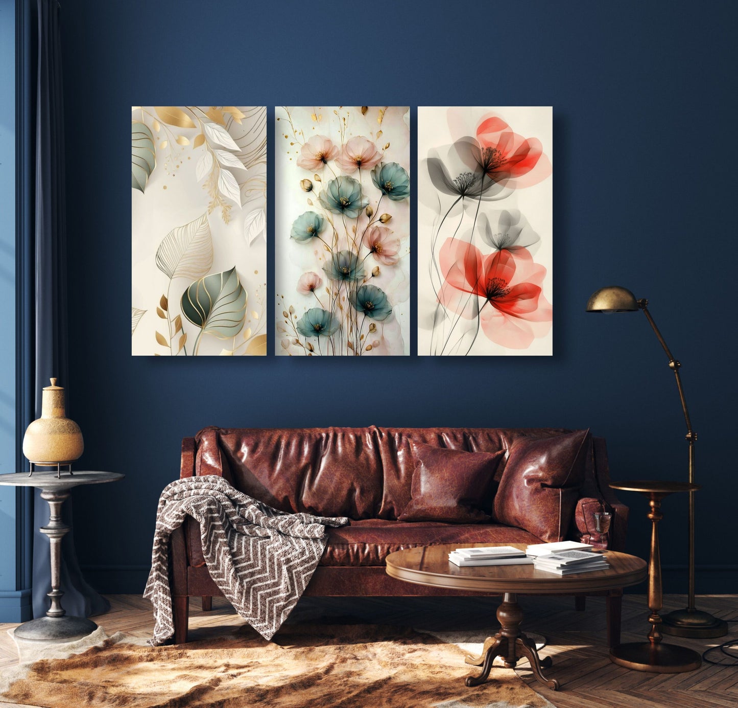 Set of 3 Aesthetic Flowers Art