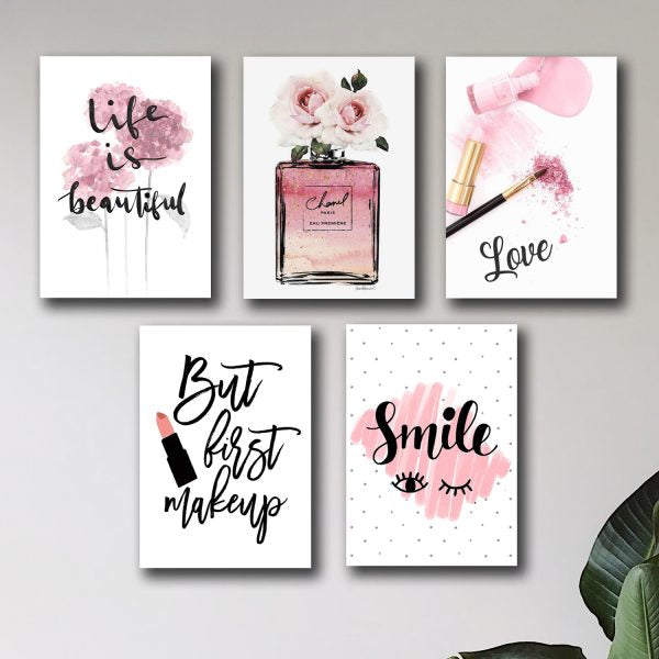 Set Of 5 Girls Room Art