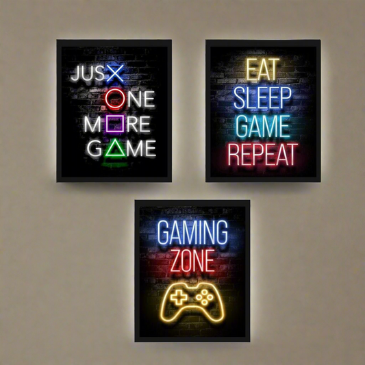 Gaming Text Neon Wall Art