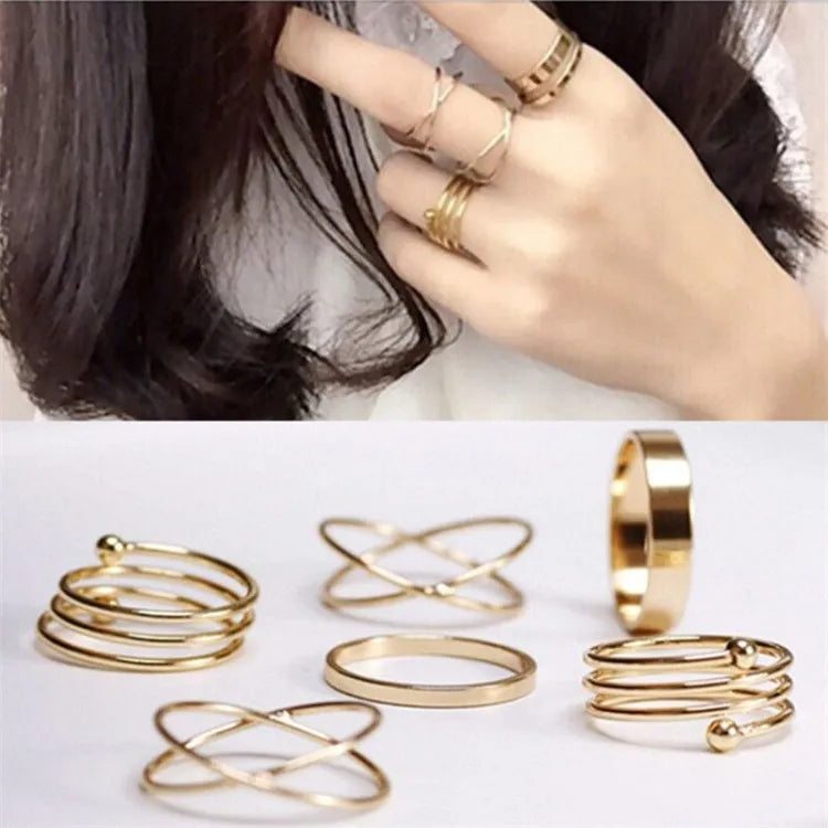 Knuckle 6 Pcs Rings