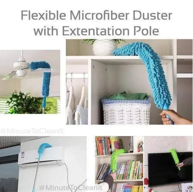 Flexible Microfiber Duster with Telescopic Stainless Steel Handle