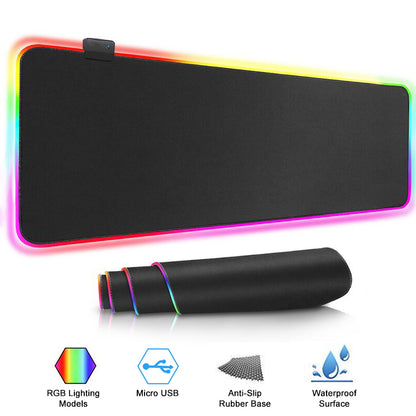 RGB Gaming Mouse Pad with LED Lights