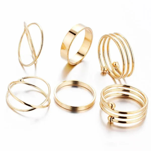 Knuckle 6 Pcs Rings