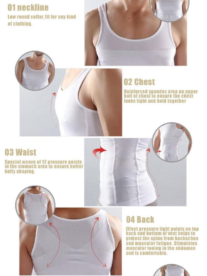 Emporium Bazaar Body Shaper Vest Shirt – Back View Body Compression Vest Pakistan