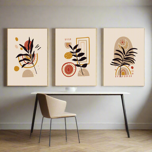 Set of 3 Wooden Boho Art
