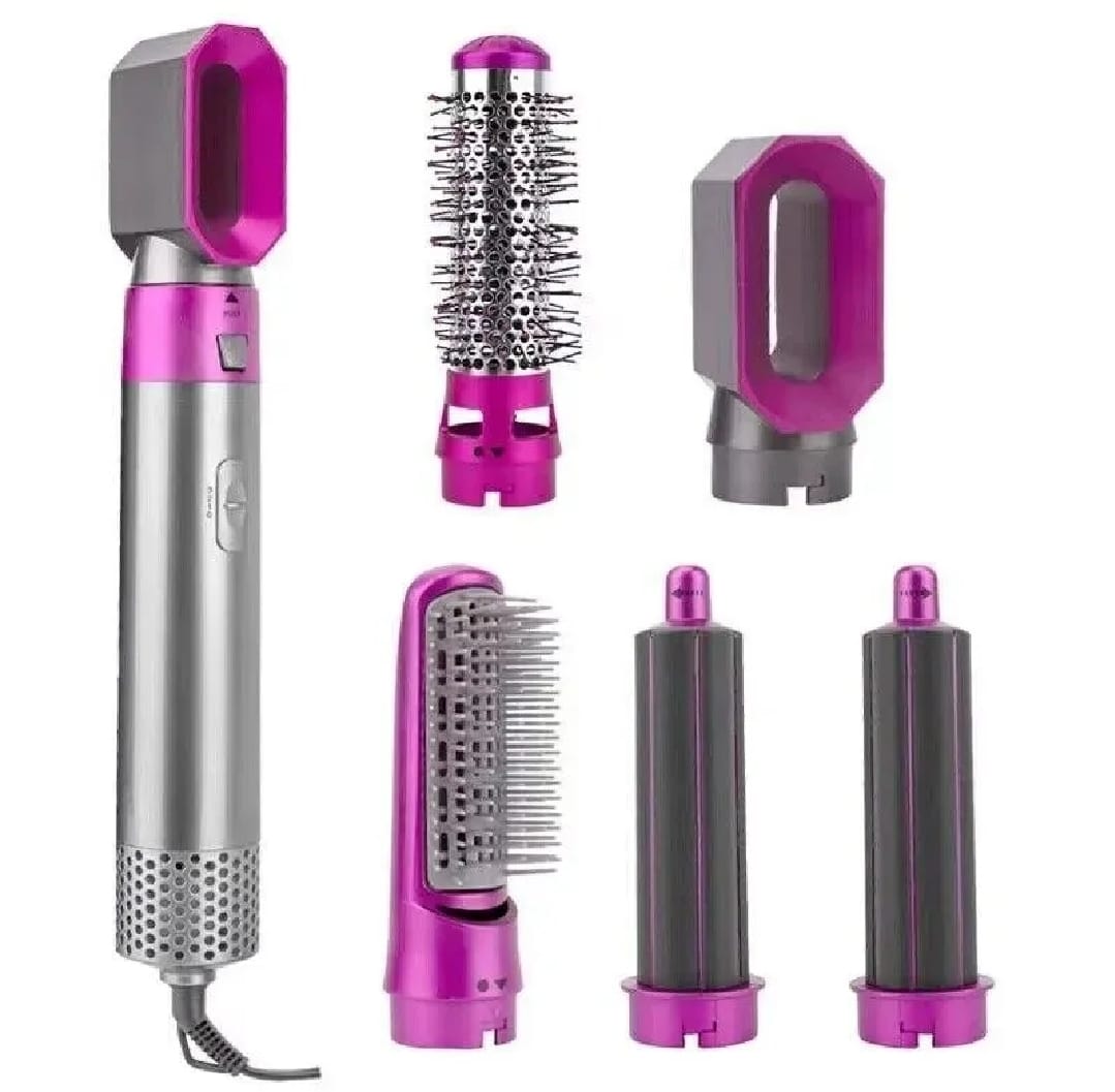 5 in 1 Hair Styler Brush – Hair Dryer, Curler, Straightener & Volumizer