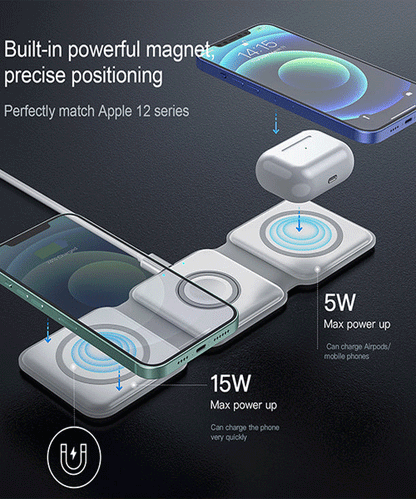 3 in 1 Magnetic Foldable Wireless Charging Station