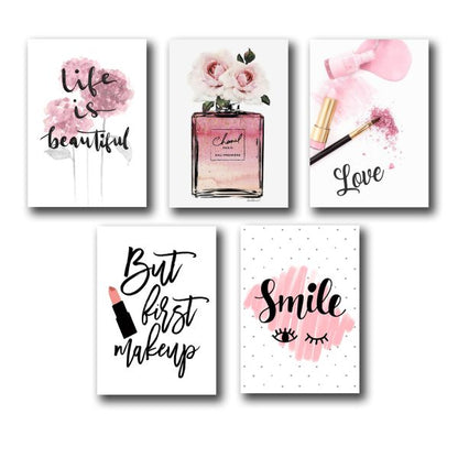Set Of 5 Girls Room Art