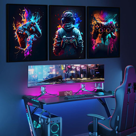 3 Pcs Cool Gaming Wall Art