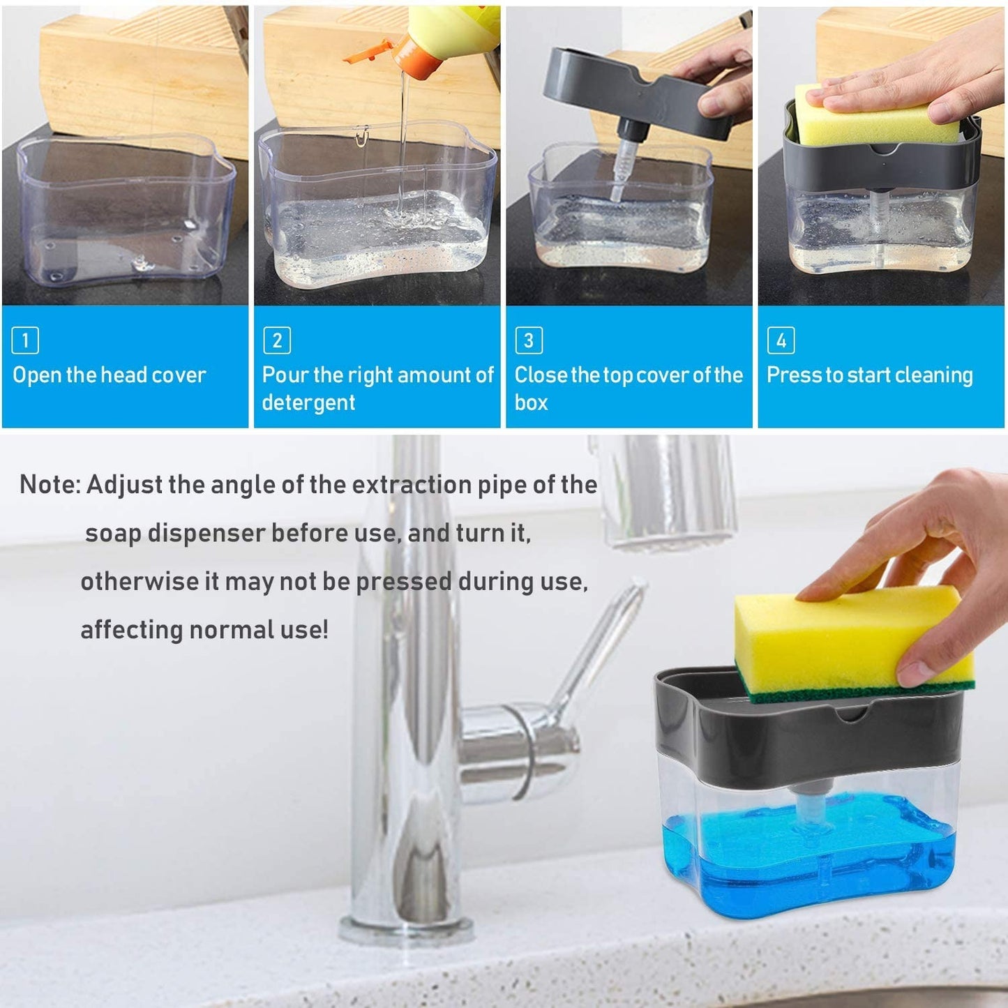 2-in-1 Kitchen Soap Pump Dispenser