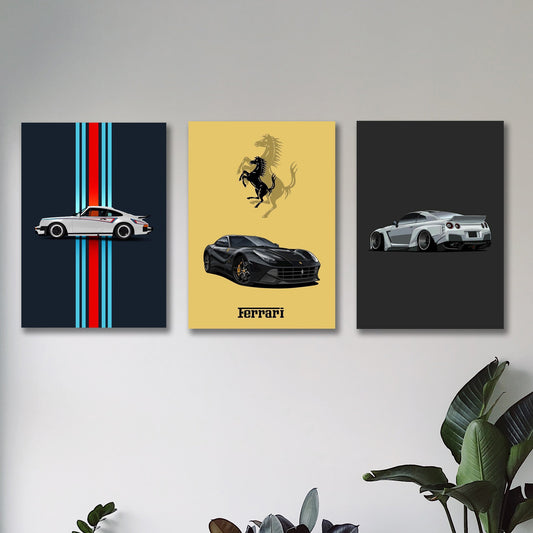 Sports Car Wooden Wall Art