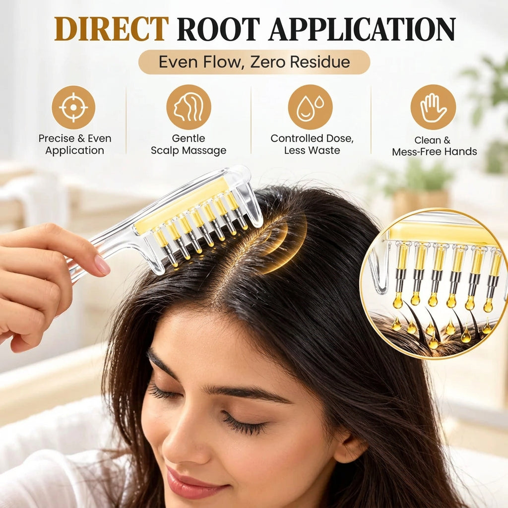 Emporium Bazaar Hair Oil Applicator Comb – Oil Application Along Hair Parting | Pakistan