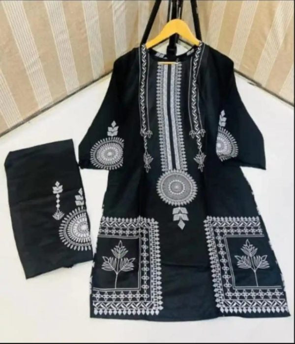 2 Pcs Stitched Saphire Print