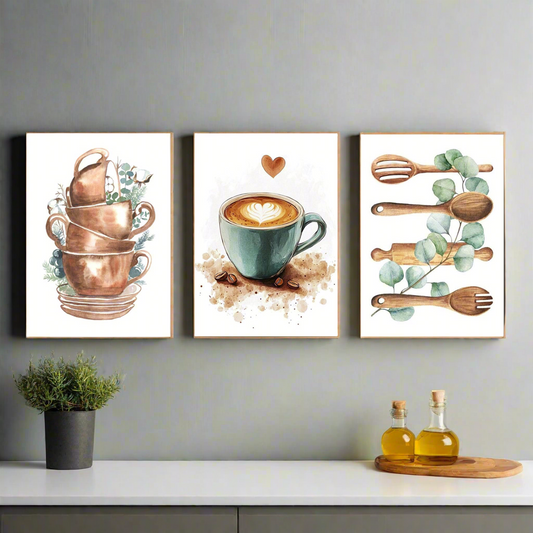 Set Of 3 Kitchen Wall Art