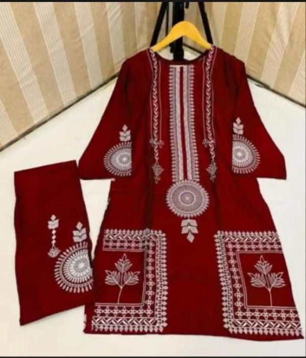 2 Pcs Stitched Saphire Print