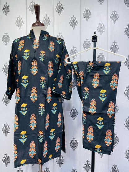 Flower Print Stitched