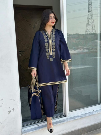 Linen Print Dress & Bag