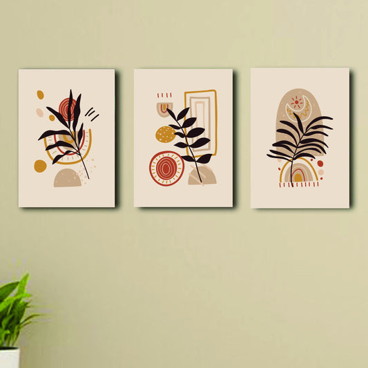 Set of 3 Wooden Canvas Sticky Art